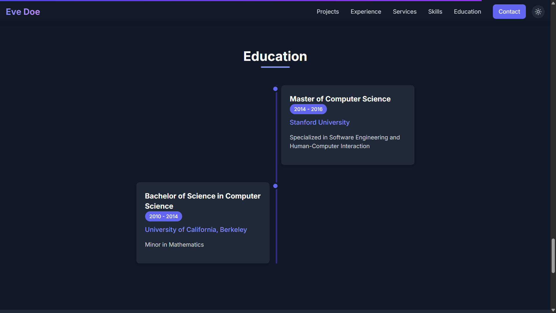 Portfolio SIte Theme Eve